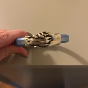 Silver and Blue Hand and Paw Bracelet